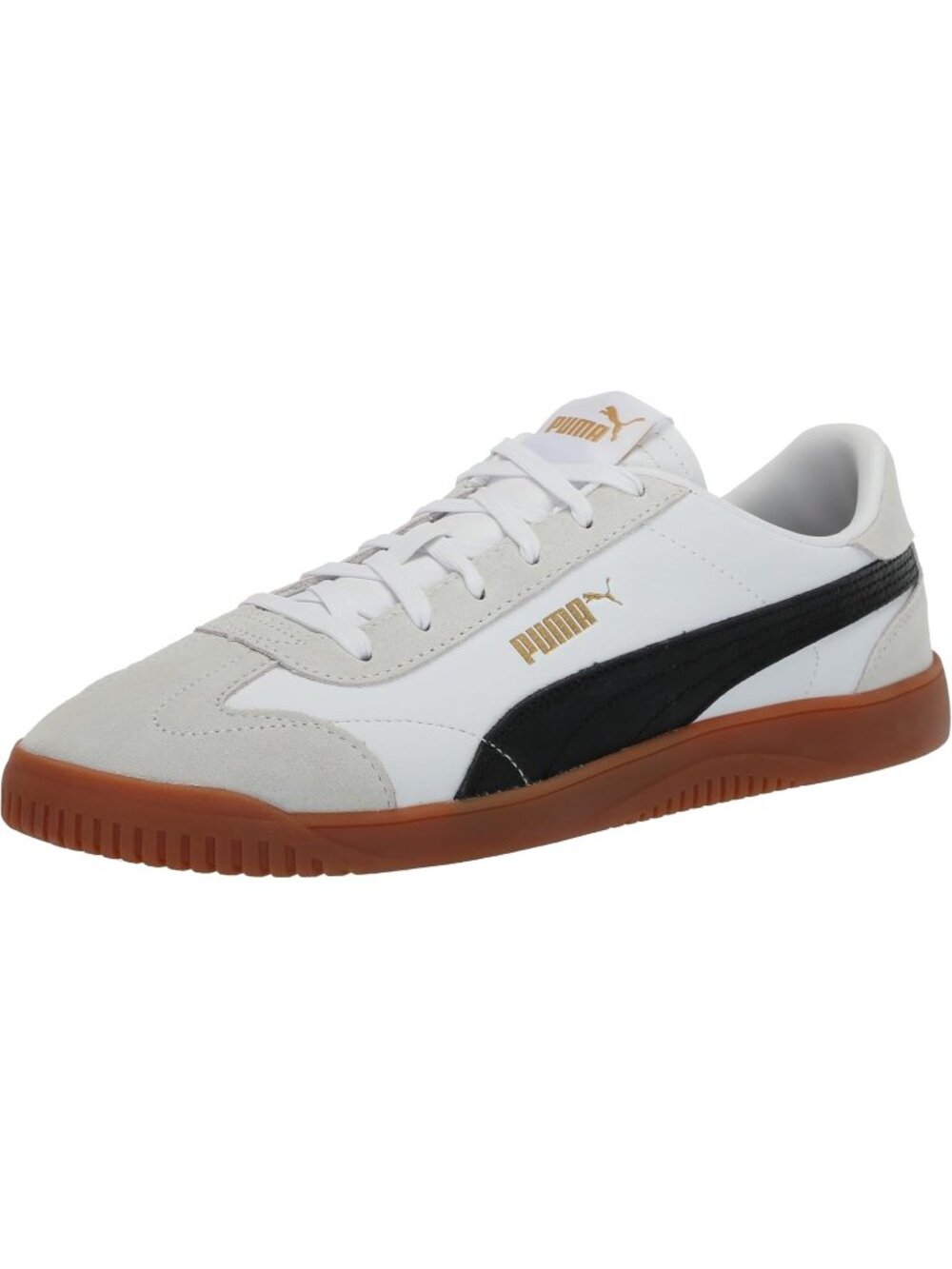 Puma Men's Gold Round Toe Lace Up Casual Flat Imported Club 5v5 Sneakers